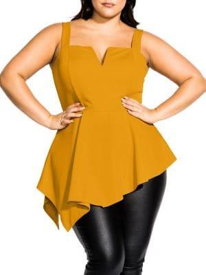 City Chic Plus Asymmetric Fit-&-flare Top