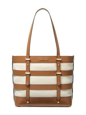 Michael Michael Kors Large Marie Cotton-leather Cage Tote