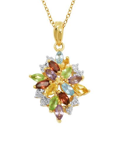 Lord & Taylor Multi-stone Cluster Pendant Necklace