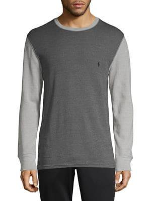 Polo Ralph Lauren Midweight Waffle Colorblock Crewneck Lounge Top