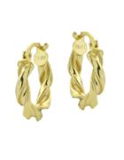 Lord & Taylor 18kt Gold Swirled Hoop Earrings