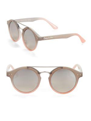 Circus By Sam Edelman 50mm Logo Round Sunglasses