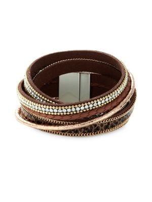 Design Lab Lord & Taylor Crystal Braided Wrap Bracelet
