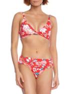 Lauren Ralph Lauren Floral Twist-front Molded-cup Swim Top