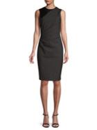 Elie Tahari Raphaella Dotted Plain Weave Suiting Dress