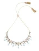 Marchesa Faux Pearl And Crystal Faceted Frontal Necklace