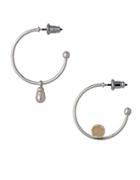 Pilgrim Vilma Faux Pearl Hoop Earrings-1.3