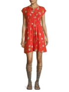 Free People Capsleeve Floral Smock Dress