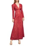 Bcbgmaxazria Long-sleeve Mosaic Lace Maxi Dress