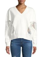 French Connection Lace V-neck Sweater