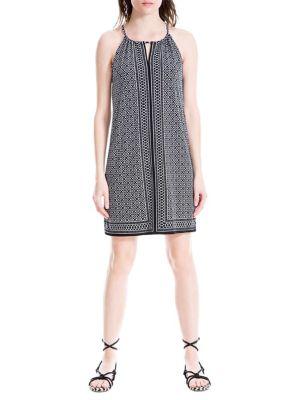 Max Studio Geometric-print Sleeveless Shift Dress