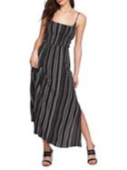 1.state Striped Cinched Waist Maxi Dress