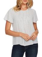 Cece Dot-print Short-sleeve Top