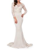 Glamour By Terani Couture Beaded Lace Gown