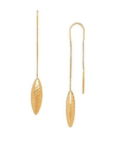 Lord & Taylor 14k Yellow Gold Puff Marquis Threader Earrings