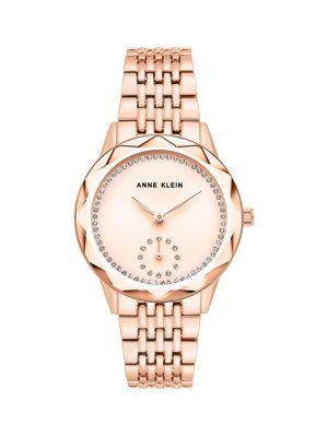 Anne Klein Rose Goldtone & Swarovski Crystal Watch