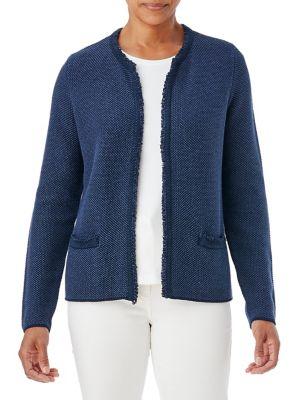 Olsen Fringe Trim Cardigan