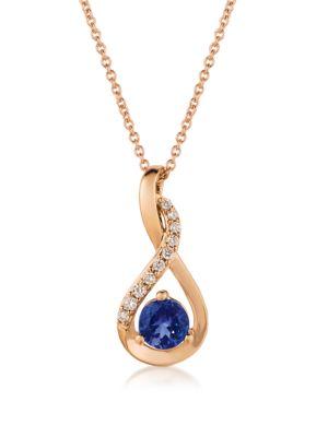 Le Vian Tanzanite, Diamonds And 14k Rose Gold Mobius Pendant Necklace