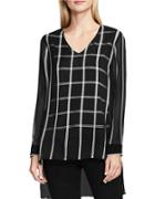 Vince Camuto Long Sleeve V-neck Striped Duet Blouse