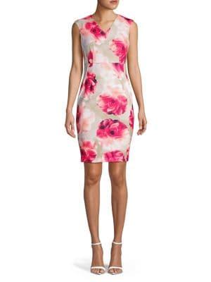 Calvin Klein Petite Floral-print Sheath Dress
