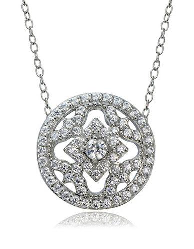 Lord & Taylor Cubic Zirconia And Sterling Silver Medallion Pendant Necklace