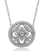 Lord & Taylor Cubic Zirconia And Sterling Silver Medallion Pendant Necklace
