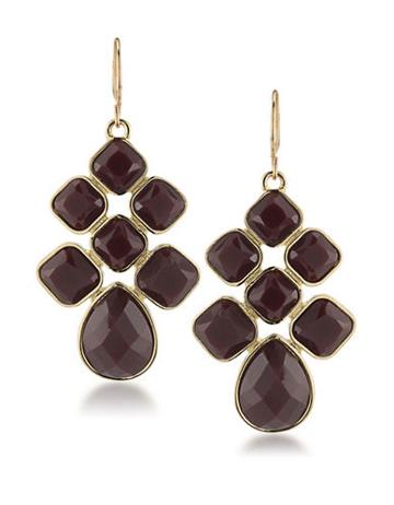 1st And Gorgeous Maroon Cabachon Chandelier Earring