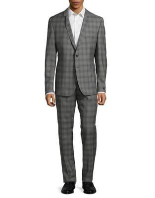 Strellson Slim Shadow Plaid Suit