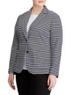 Lauren Ralph Lauren Plus Striped Knit Jacket