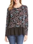 Karen Kane Sheer Hem Floral Top