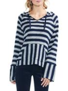 Vince Camuto Estate Jewels Fuzzy Striped Hoodie