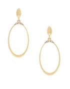 Jessica Simpson Crowned Oval Crystal Dangle And Drop Earrings