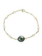 Effy 4.5-11mm Pearl And 14k Yellow Gold Chain Bracelet
