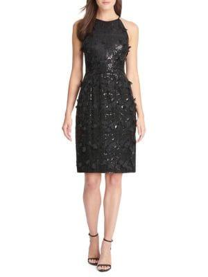 Eliza J Sequined Halter Dress