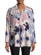 Lord & Taylor Plus Floral Block Blouse