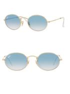 Ray-ban 54mm Gold Oval Wire Sunglasses
