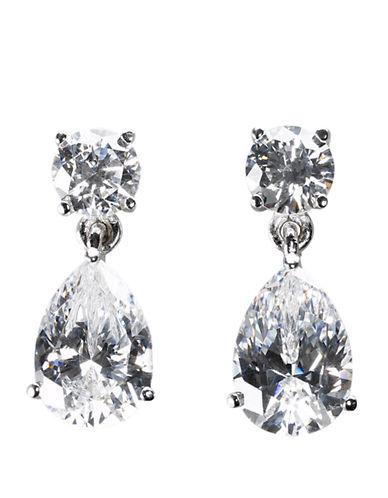 Crislu Sterling Silver Cubic Zirconia Pear Shaped Drop Earrings
