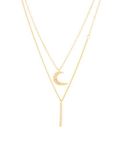 Lord & Taylor Layered-effect Moon And Bar Pendant Necklace