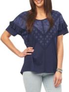 Democracy Printed Cotton Blend Top
