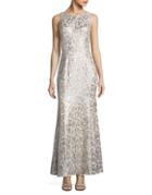 Belle Badgley Mischka Sequined Lace Gown