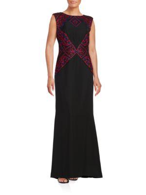 Tadashi Shoji Woven Applique Fit & Flare Dress