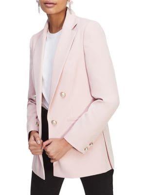 Miss Selfridge Pearl Double Breast Blazer