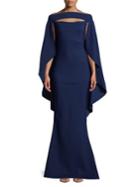 Chiara Boni La Petite Robe Off-the-shoulder Cape Gown