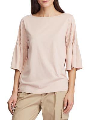 Lauren Ralph Lauren Pintuck-sleeve Knit Top