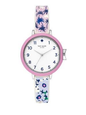 Kate Spade New York Park Row Silvertone And Multicolored Strap Watch