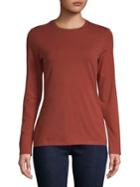 Lord & Taylor Petite Long-sleeve Essential Crew Neck Tee
