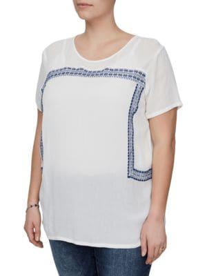 Junarose Plus Karlie Embroidered Blouse