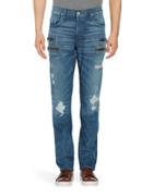 Hudson Jeans Distressed Zip-accented Jeans