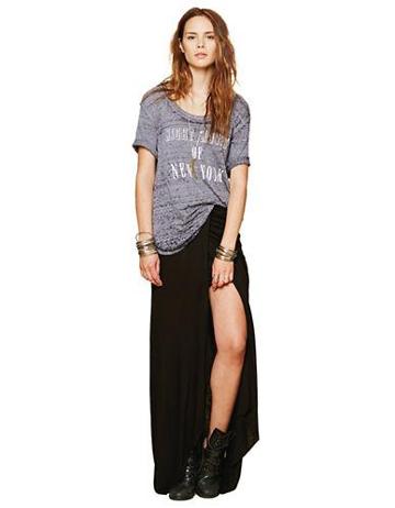 Free People Asymmetrical Maxi Drape Skirt