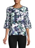French Connection Dreda Bell-sleeve Crepe Top